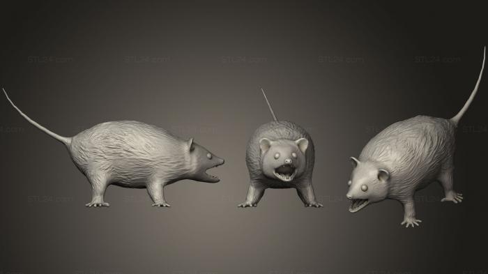 Статуэтки животных (Шипящий Опоссум, STKJ_1064) 3D модель для ЧПУ станка